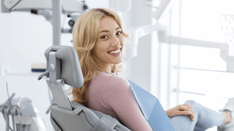 A female patient awaiting a Root canal therapy at Van Nuys Dental Center