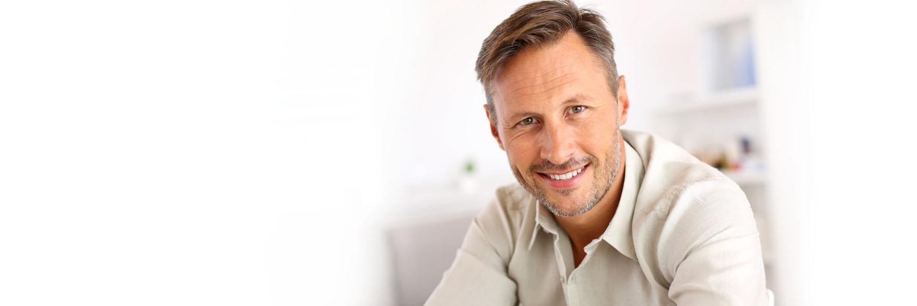 Man wearing CEREC Same-Day dental crowns in Van Nuys