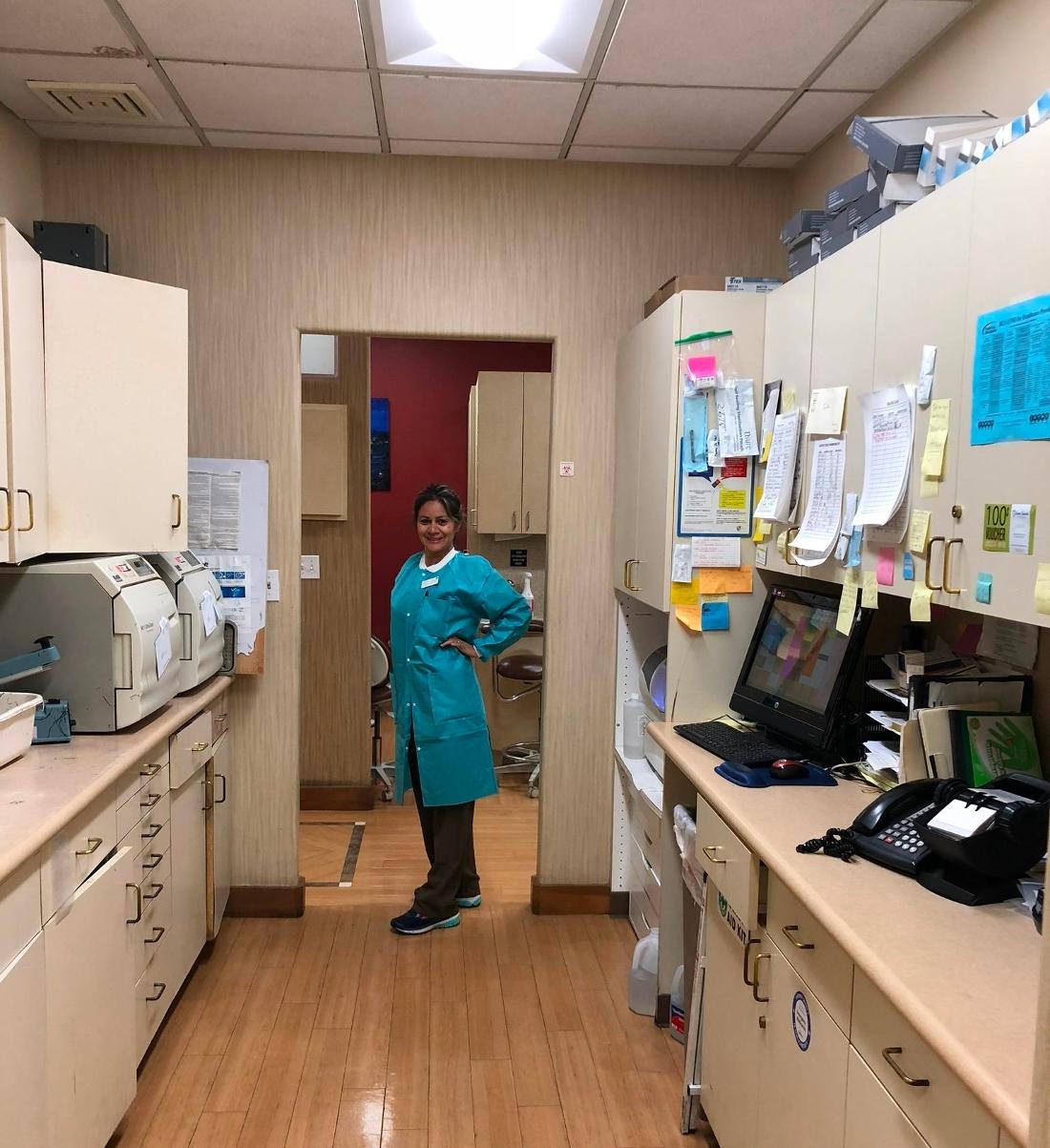 Staff work area at The Dental Care Center in Van Nuys, CA
